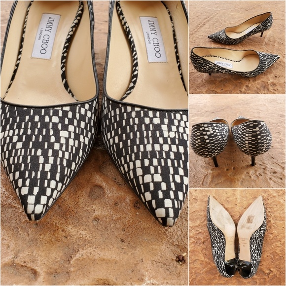 Jimmy Choo Aza Kitten Heels Geo Print 39 9 - Picture 7 of 8